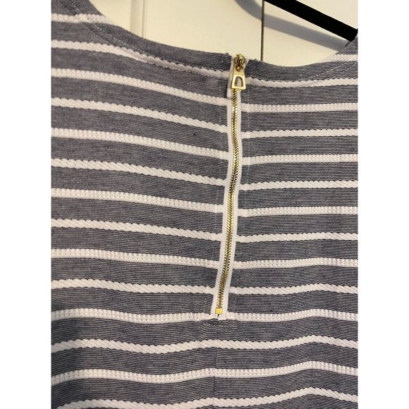Sail To Sable Striped Knit Dress With Back Gold Zipper Detail Long Sleeves Women - Picture 4 of 6